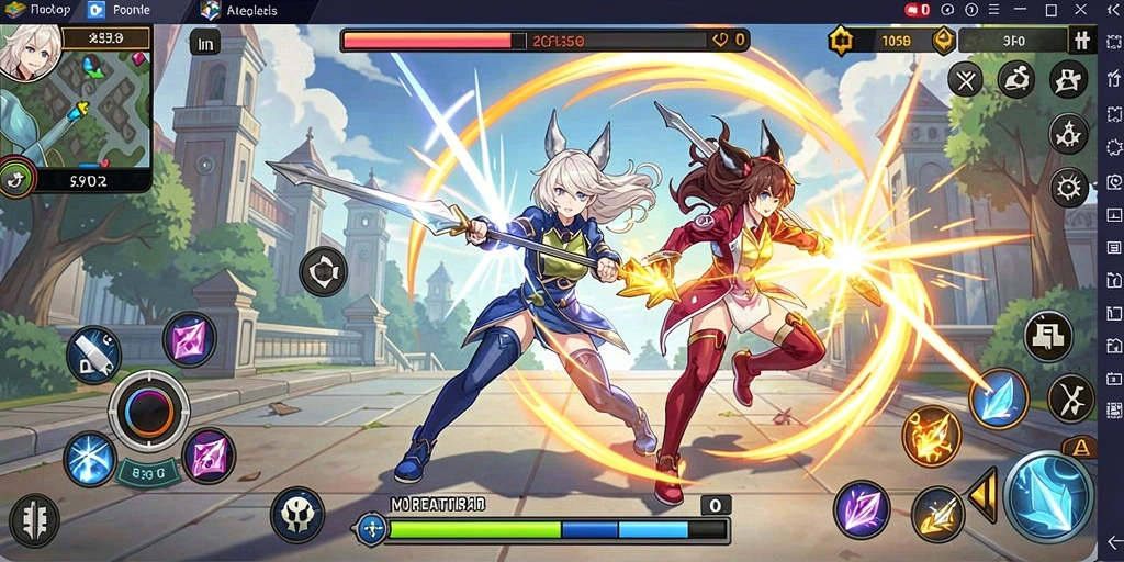 Screenshot ini menampilkan grafik yang memukau dan detail karakter yang tajam.